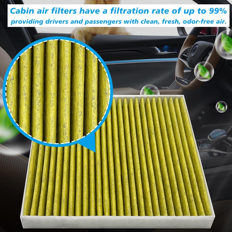 Capume Cabin Air Filter JMY09 Fit for 2013-2016 Dart, 2003-2008 Vibe, 2005-2023 Tacoma, Replacement for 87139YZZ09, 8850801010, CF10374 - Image 2